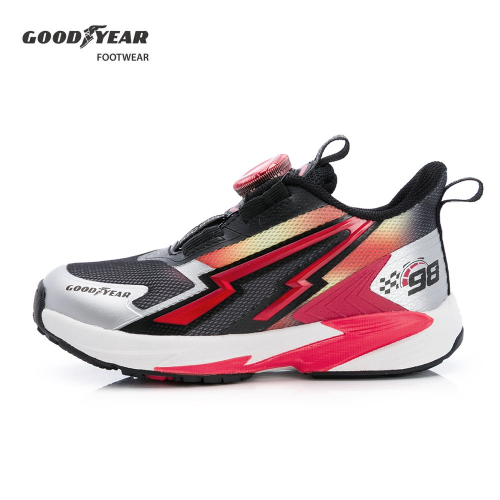 GOODYEAR 固特異 旋轉鞋扣 滑步車鞋 緩震 輕量 透氣 男童 球鞋 運動鞋 慢跑鞋 兒童運動鞋 足弓機能鞋墊 紅