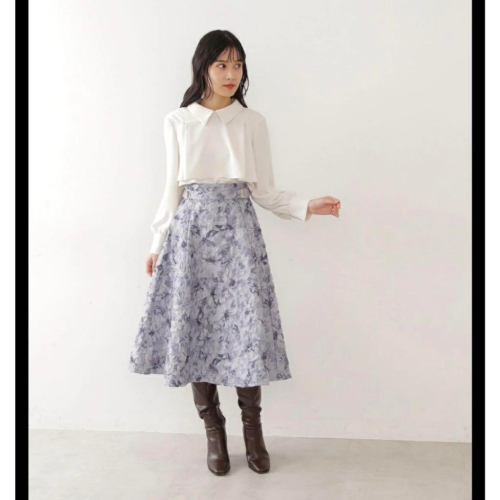 JILL by JILL STUART 緹花A字裙 藍