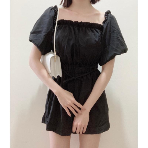 預購?免運? 一字領泡泡袖+高腰短褲2件組 A0748 #Kayla.girl #少女愷拉 #實穿