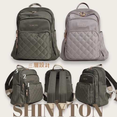 ￼現貨（4色）?SHINYTON 厚磅尼龍三層後背包?後背包、肩背包、側背包、斜背包、三層包、雙肩後背包