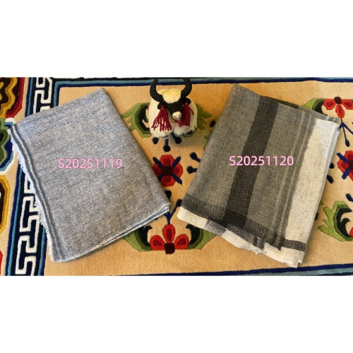 印度純手工100% PurePashmina/Cashmere喀什米爾羊絨披肩/圍巾/蓬鬆斜織款/穿戒S19-20