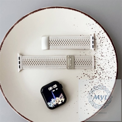 夏季尼龍編織 散熱 快拆雙磁吸扣 適用Apple Watch錶帶S10 9 8 7 SE透氣Ultra 42m 46m