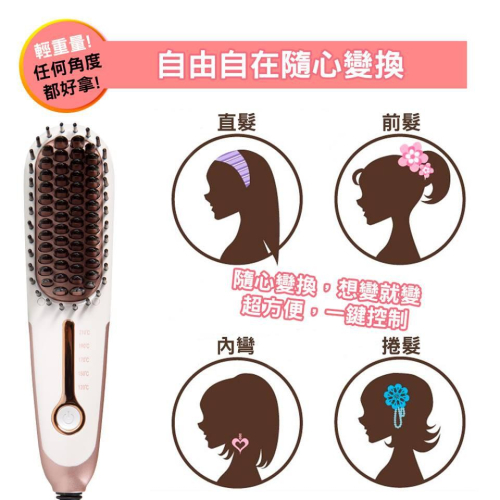 特價中 必搶? Anqueen溫控魔髮帶線造型梳 QA-N17B 短髮，髮量多，手不巧女孩必備！梳面加寬款
