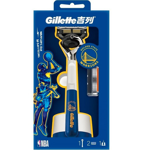 Gillette 吉列NBA聯名無感刮鬍刀 (1刀架2刀頭1底座) 吉列無感刮鬍刀 吉列刮鬍刀 NBA限量聯名款