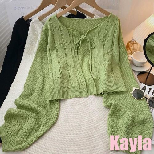 預購?免運? 溫柔針織開襟長袖罩衫 A1252 #Kayla.girl #少女愷拉