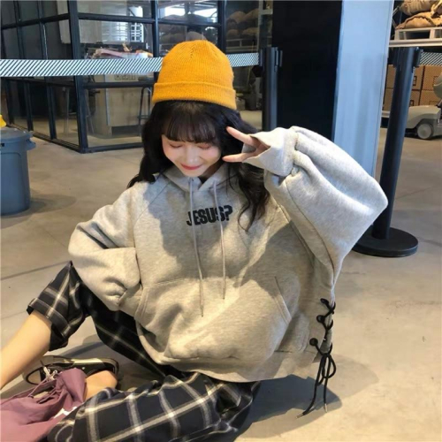 現貨出清 加厚款連帽上衣 連帽 交叉造型 加絨毛 短板連帽上衣 大學t 連帽T 寬版上衣 衣服 穿搭 流行款 外套