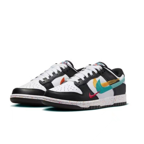 ΝΙΚΕ DUΝΚ LOW Multi-Color Swoosh 黑白 FD4623-131