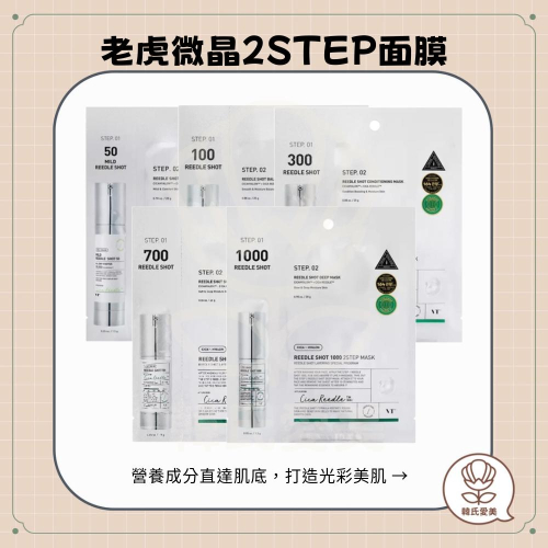 【韓氏愛美】VT COSMETICS 老虎微晶 2 STEP面膜 REEDLE SHOT 緊致肌膚 微晶精華 鎮定 保濕