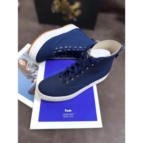 ￼零碼特價 Keds聯名Rifle paper純色帆布高筒靴子時尚休閒鞋