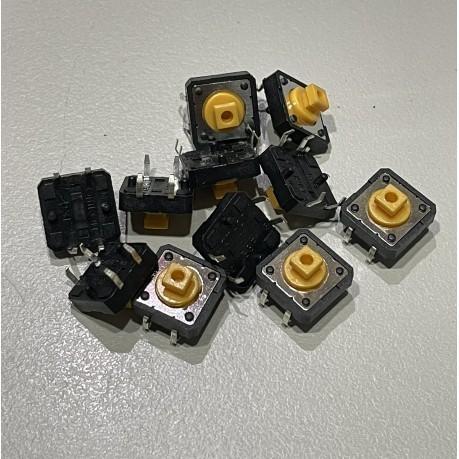 ►2321◄12*12*7.3mm 歐姆龍方頭 輕觸微動開關 直插4腳 按鍵開關 無鎖 復位開關 定位孔