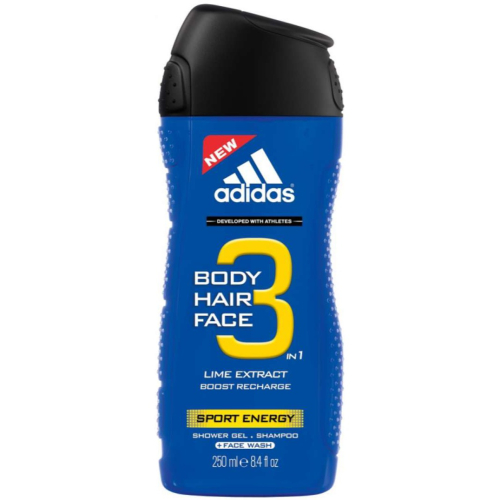 adidas 男用三效潔顏洗髮沐浴露(薄荷涼爽)250ml*6
