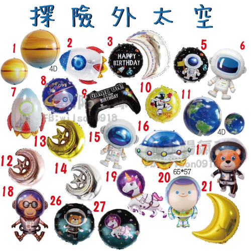 ★現貨-台灣★太空氣球 太空人 地球氣球 生日佈置 火箭氣球 生日氣球 遊戲把手 太空船 飛碟 外星人 月亮 星空 衛星