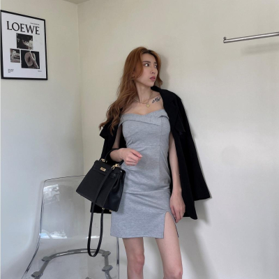 【DOE.FF實拍】★氣質桃心裸肩窈窕短洋 顯瘦 連身洋裝 連身裙 辣妹 性感 夜店 百搭 渡假 婚禮 氣質 約會