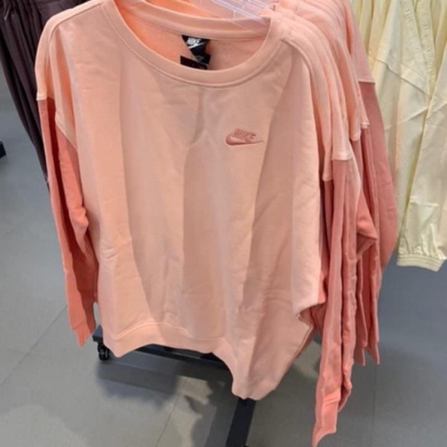 NIKE NSW CREW 落肩長袖大學t 粉色 全新L 原價2180