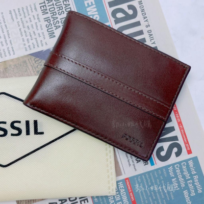 ??【現貨不用等！】Fossil Mykel International Traveler 皮革短夾 男士皮夾 錢包