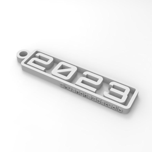 3D列印 - 簍空文字鑰匙圈 「2023」款 汽車 機車 車牌 客製禮物 情人節 生日禮物