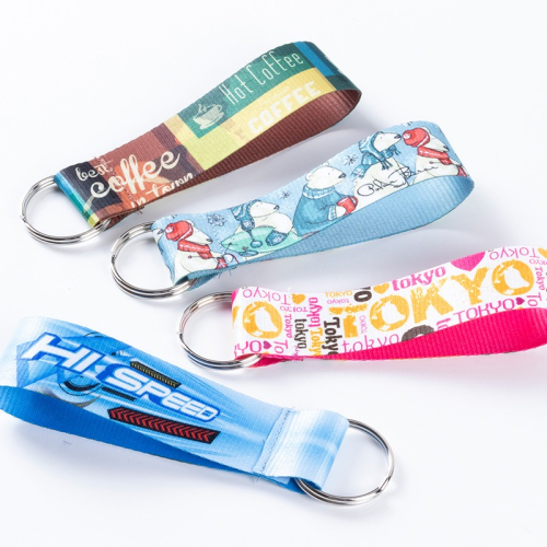 織帶鑰匙圈【客製商品】簡式rPET織帶鑰匙圈(短) Logo昇華熱轉 少量印製 100個起印