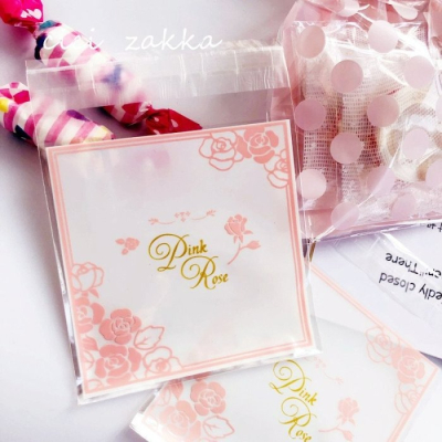 【嚴選SHOP】95入 Pink Rose OPP自黏袋 透明袋 塑膠袋 餅乾袋 西點 飾品袋【D032】