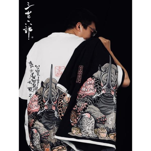 大渣熊聯名款重工刺繡短袖T恤