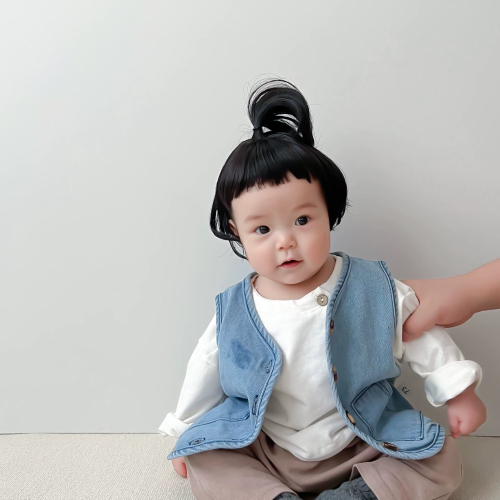 寶寶假髮嬰兒一週歲公主小發套嬰幼兒拍照頭飾百天小寶寶假髮套