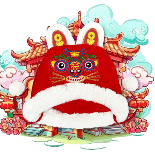 【台灣現貨】【滿額免運】? 虎頭帽 魻虎毛帽(紅色平繡款) 抓周服飾 虎帽 抓週用品 抓週道具 抓週服 一歲生日
