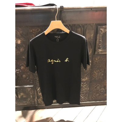 新款! ?情侶推薦 日本 ag.b 小b 日本b 經典款 草寫字母 男款 女款 情侶款 黑色 燙金 純棉短袖 短袖 T恤