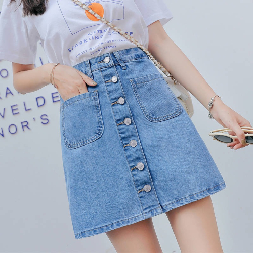 牛仔半身短裙子女夏季新款2020潮韓版學生百搭ins超火的包臀A字裙