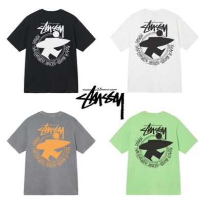 STUSSY OL SURFMAN PIG. DYED TEE 衝浪 小人 背大圖 短袖 男女 情侶款