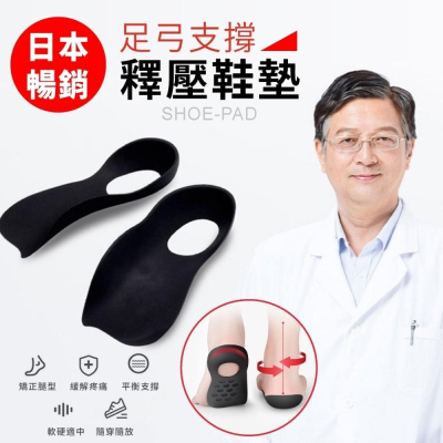 【小魚生活館台灣現貨】足弓支撐釋壓鞋墊