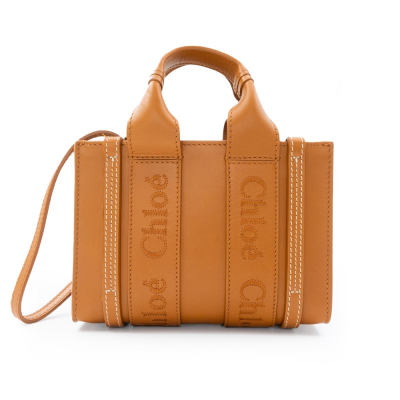 【CHLOE 蔻依】CHLOE Woody 皮革手提/斜背迷你 托特包 __DVSHOP 保證正貨 台灣現貨不用等