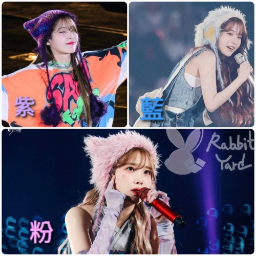 IU 李知恩 世巡 首爾演唱會 穿戴搭配 毛線帽 毛帽 手工限量預購 粉絲週邊 粉色 星星 紫色 狗耳 貓耳