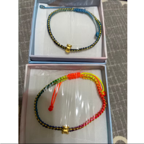 黃金小萌牛手鍊約0.04錢附保單（傑克商店）