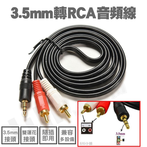 3.5mm轉AV音源線 5呎 AV線/RCA端子/RCA線/蓮花線/音頻線/喇叭線