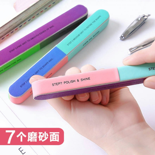創意指甲銼打磨砂條時尚美甲工具7面拋光銼磨指甲器磨指甲砂條
