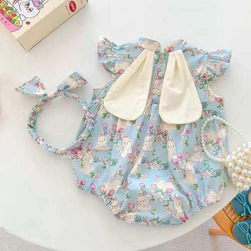 ❤️優惠促銷❤️夏季 嬰幼兒 新生兒 超萌 兔子造型包屁衣 髮帶 套裝 新鮮貨 免運費 台灣出貨
