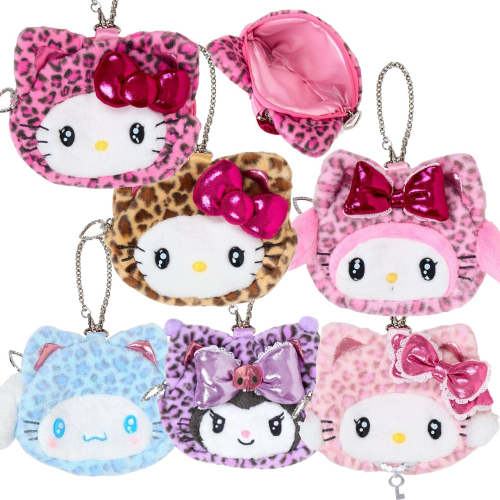 過生活IP訂購 三麗鷗 絨毛造型收納包 豹紋貓 豹紋少女貓 HelloKitty 美樂蒂 大耳狗 酷洛米 恰咪 6J42