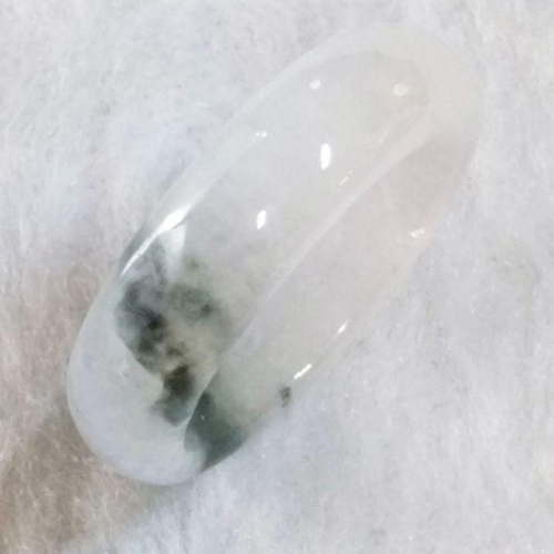 ?玉戒 ?天然緬甸玉A貨翡翠-17.9mm 冰飄墨花 素面 圈戒【92jade 遇見善緣】現貨特惠