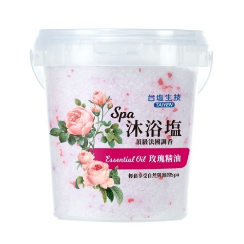【台鹽生技】蓓舒美玫瑰SPA沐浴鹽(900g/桶)