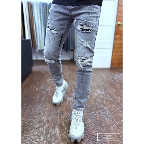 『新品上市』重磅白漆刷痕車縫小直筒褲(NOF2505L365)