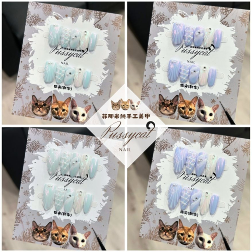 極光人魚【台灣現貨實拍】純手工美甲片｜手工穿戴甲