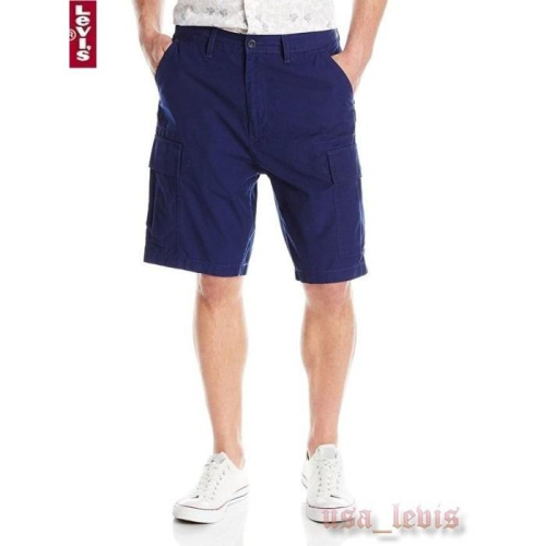 【新款28-42腰優惠】美國LEVI S Carrier Cargo Short 大型立體口袋 寶藍 輕磅 工作休閒短褲