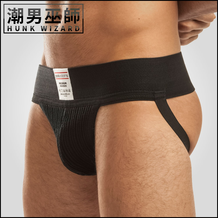 男性專業運動後空內褲 黑色 陽剛寬腰帶 | 囊袋護襠透氣排汗舒適激凸魅力性感 體育健身跑步體能訓練