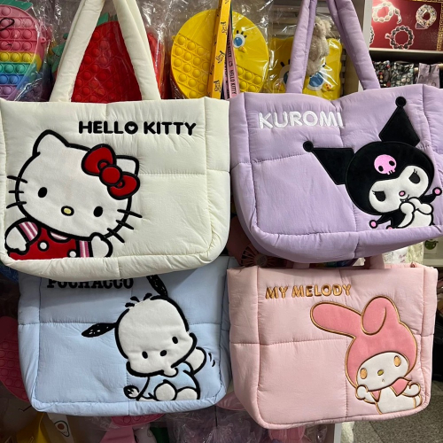 正品 kitty羽絨單肩包 手拎包 大容量 托特包