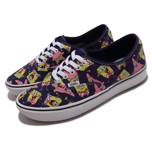 （全新無盒）Vans 滑板鞋 Comfycush Authent 紫 海綿寶寶 派大星 US:8.5(26.5cm)