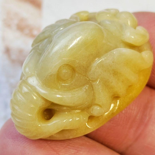 ?出將入相?天然緬甸玉 A貨 翡翠 黃翡 精雕 象 大象 象首 玉象【92jade】翡翠大象 玉大象 象首玉墬 封侯拜相