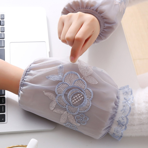 袖套秋冬蕾絲雙層袖套可愛短款刺繡辦公室學生上課防污女袖套袖頭