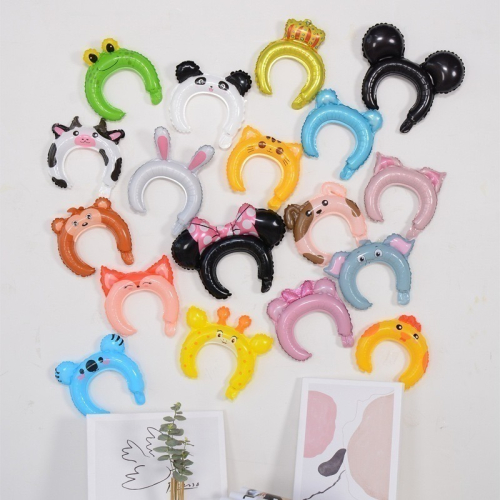 髮箍氣球?台灣現貨? 兔年佈置 動物鋁箔氣球 生日佈置 生日禮物 兒童活動佈置 派對佈置拉近與小朋友的距離 頭部動物