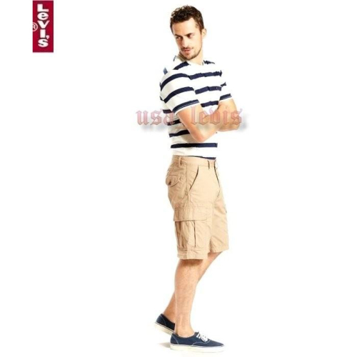 【新款28-42腰優惠】美國LEVI S Carrier Cargo Short 立體口袋 輕磅卡其工作 五分短褲 百搭