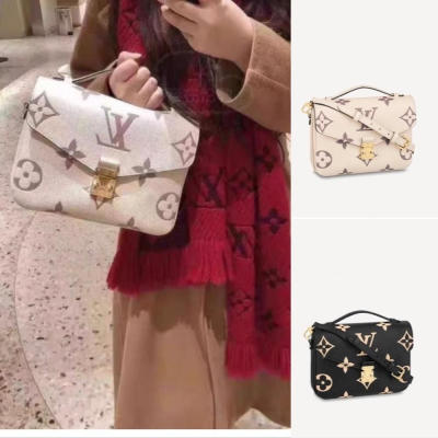 二手LV路易威登女包全皮郵差包Metis壓紋logo鎖扣單肩斜挎包M45773