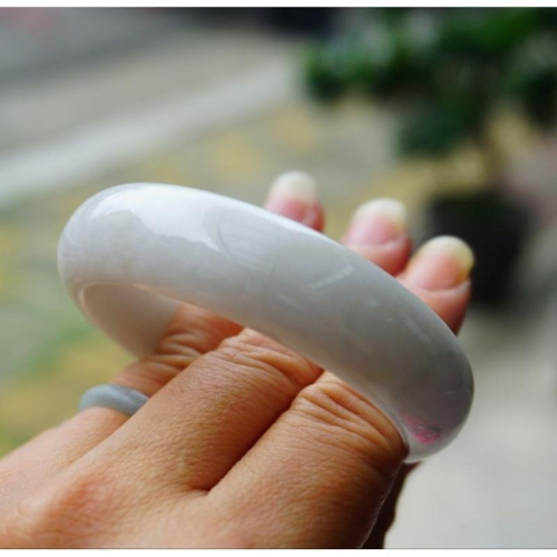 芙蓉白月光正圈玉鐲 手鐲-內徑約55.2mm__A004022-湧翠坊天然老坑A貨緬甸翡翠